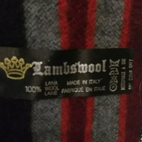 VTG Lambswool Striped Scarf Wrap - Picture 7 of 7